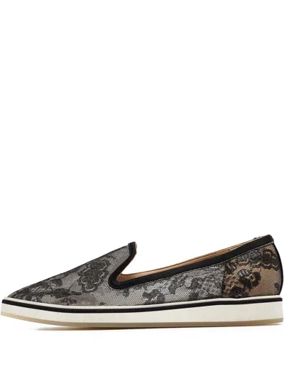 Pre-owned Nicholas Kirkwood  Alona Lace Loafers In Black