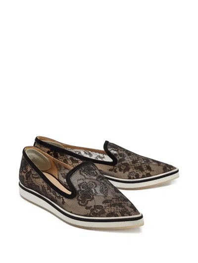 Pre-owned Nicholas Kirkwood  Alona Lace Loafers In Black
