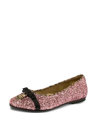 Pre-owned Roberto Cavalli Vintage  Glitter-embellished Ballet Flats In Pink