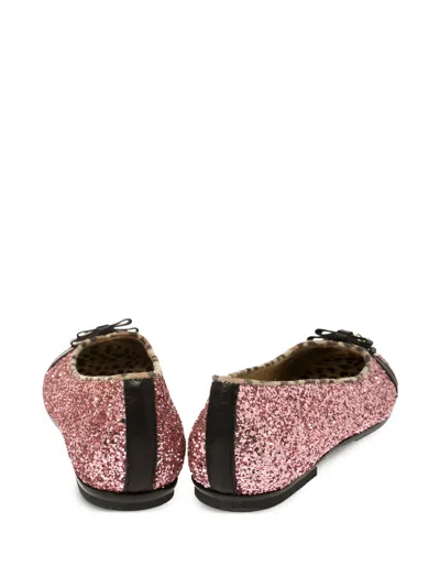 Pre-owned Roberto Cavalli Vintage  Glitter-embellished Ballet Flats In Pink