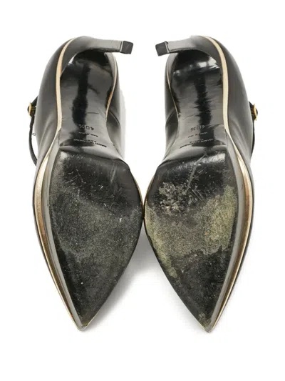 Pre-owned Saint Laurent Leather Platform Pumps In Black