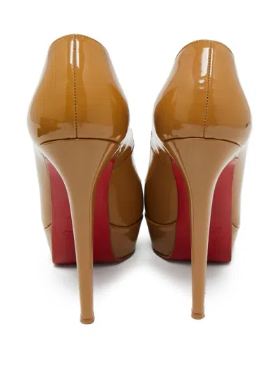 Pre-owned Christian Louboutin Platform Pointed-toe Pumps In Neutral