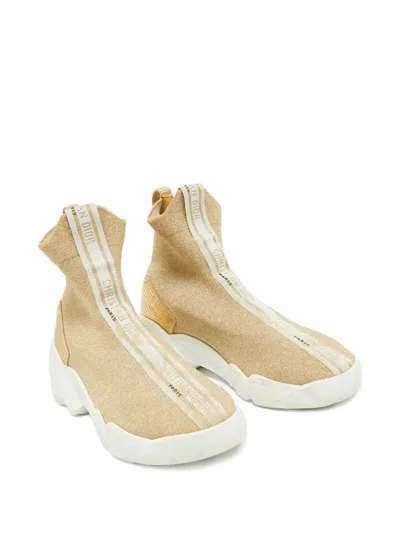 Pre-owned Dior Logo-tape Sneakers In Gold