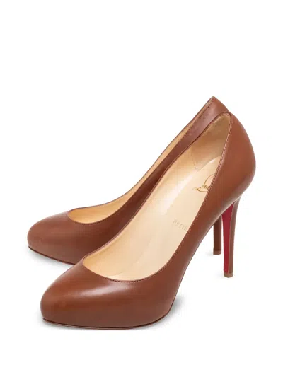 Pre-owned Christian Louboutin 105mm Simple Pumps In Brown