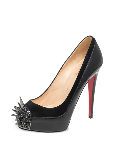 Pre-owned Christian Louboutin 125mm Asteroid Spiked Pointed-toe Pumps