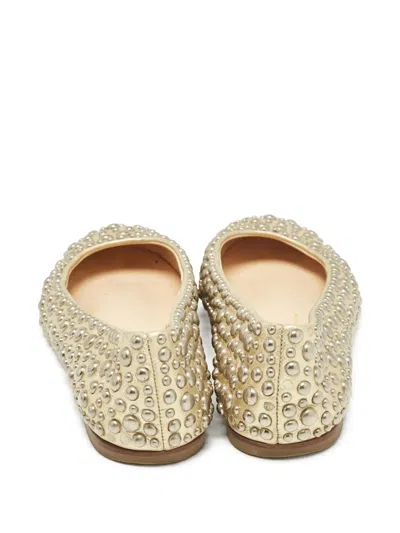 Pre-owned Giuseppe Zanotti Vintage Embellished Ballet Flats In Gold