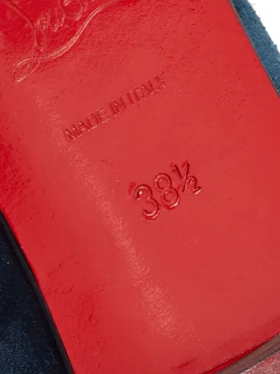 Pre-owned Christian Louboutin Two-tone Velvet Loafers In Red