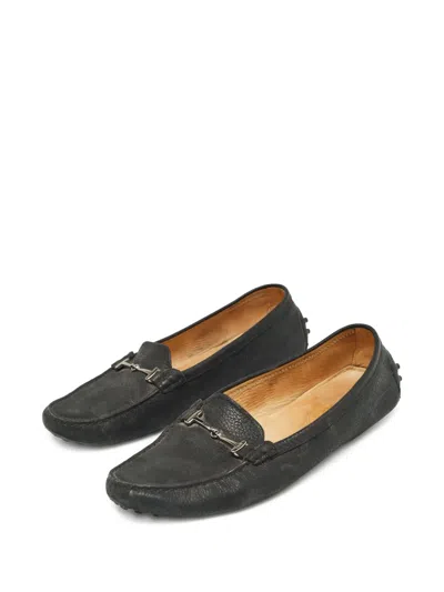 Pre-owned Tod's  Horsebit-detail Loafers In Black