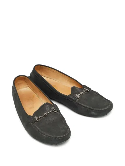 Pre-owned Tod's  Horsebit-detail Loafers In Black