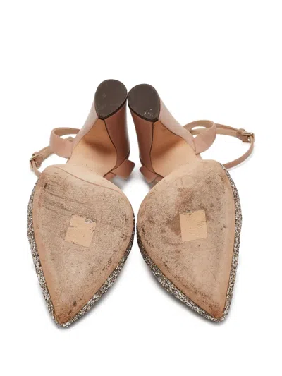 Pre-owned Jimmy Choo 100mm Glitter-detailed Pumps In Neutral