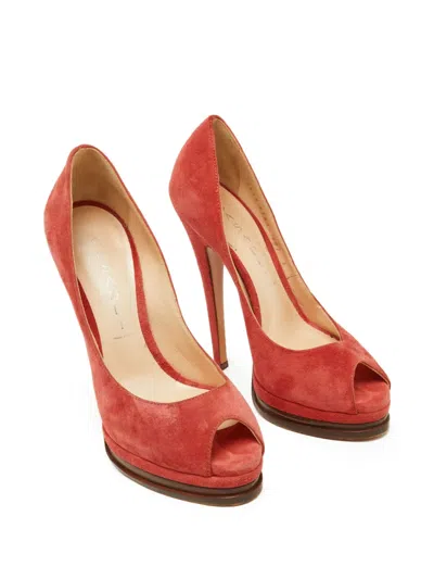 Pre-owned Casadei Vintage 145mm Daisy Peep-toe Pumps