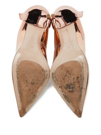 Pre-owned Le Silla  85mm Petalo Metallic Leather Pointed-toe Pumps