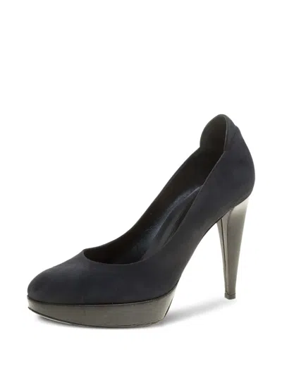 Pre-owned Sergio Rossi Vintage  125mm Suede Pumps In Black