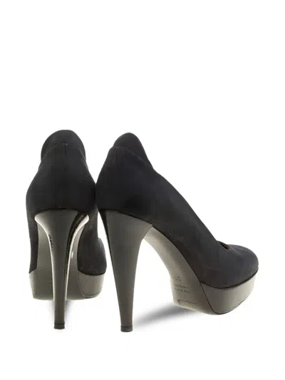 Pre-owned Sergio Rossi Vintage  125mm Suede Pumps In Black