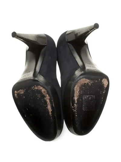 Pre-owned Sergio Rossi Vintage  125mm Suede Pumps In Black