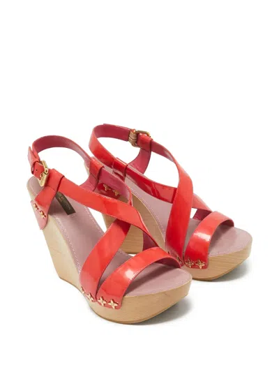 Pre-owned Louis Vuitton 130mm Patent-leather Wedge Sandals