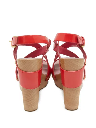Pre-owned Louis Vuitton 130mm Patent-leather Wedge Sandals