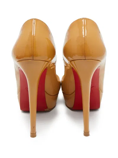 Pre-owned Christian Louboutin 135mm Patent-leather Sandals In Neutral