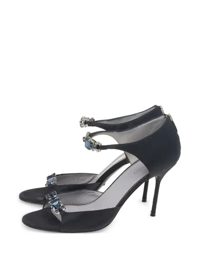 Pre-owned Sergio Rossi Vintage  95mm Crystal-detailing Sandals