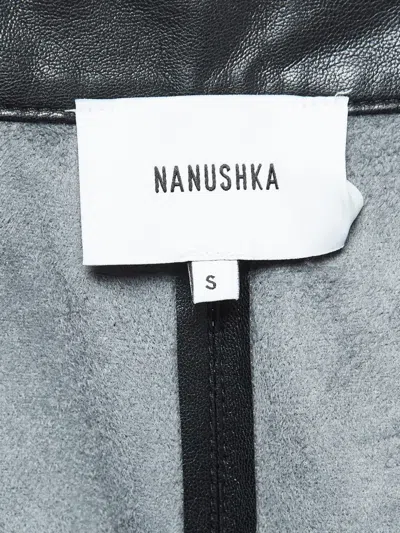Pre-owned Nanushka Pleated Faux-leather Trousers In Black