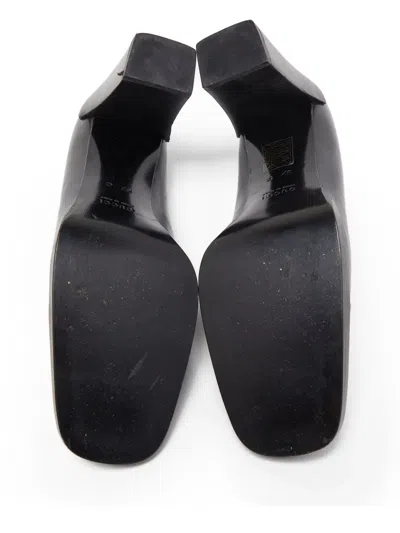 Pre-owned Gucci 100mm Square-toe Pumps In Gray