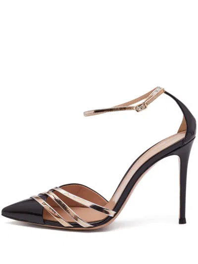 Pre-owned Gianvito Rossi  110mm Avenue Strappy Pointed-toe Pumps In Black