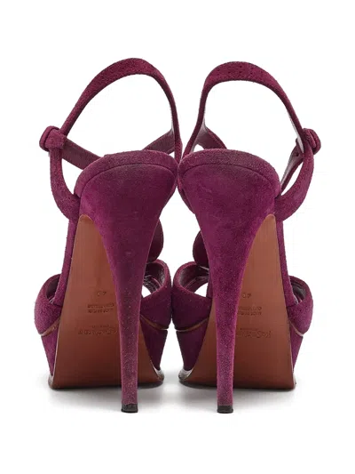 Pre-owned Saint Laurent 140mm Suede Heeled Sandals