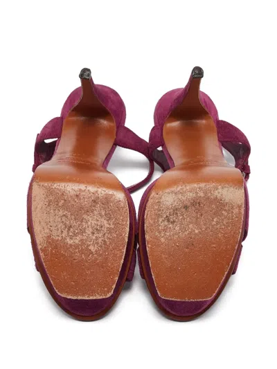 Pre-owned Saint Laurent 140mm Suede Heeled Sandals