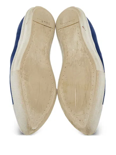 Pre-owned Miu Miu Metal-toecap Suede Sneakers