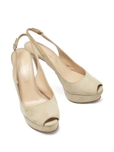 Pre-owned Sergio Rossi Vintage  Peep-toe Slingback Pumps