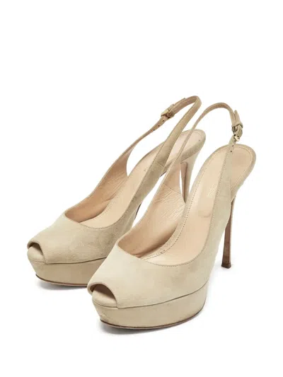 Pre-owned Sergio Rossi Vintage  Peep-toe Slingback Pumps