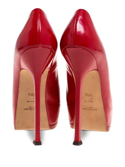 Pre-owned Saint Laurent Leather Heeled Pumps In Red