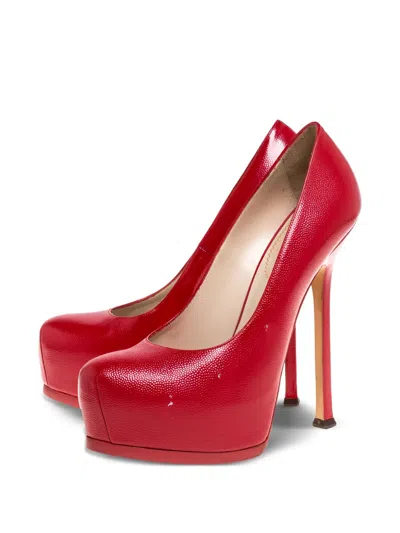 Pre-owned Saint Laurent Leather Heeled Pumps In Red