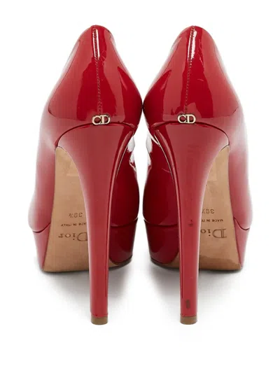 Pre-owned Dior 125mm Leather Sandals In Red