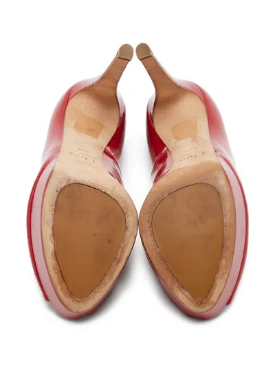 Pre-owned Dior 125mm Leather Sandals In Red