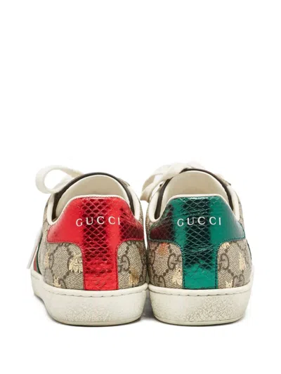 Pre-owned Gucci Gg-supreme Canvas Sneakers In Neutral
