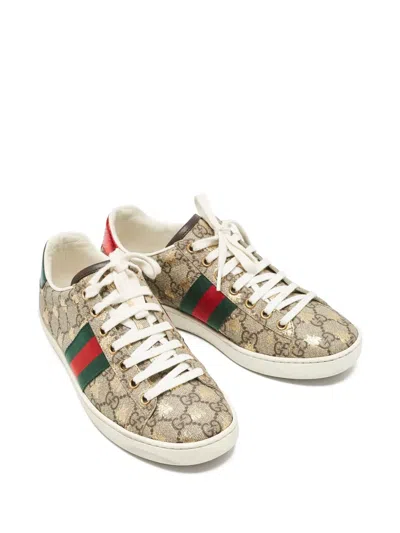 Pre-owned Gucci Gg-supreme Canvas Sneakers In Neutral