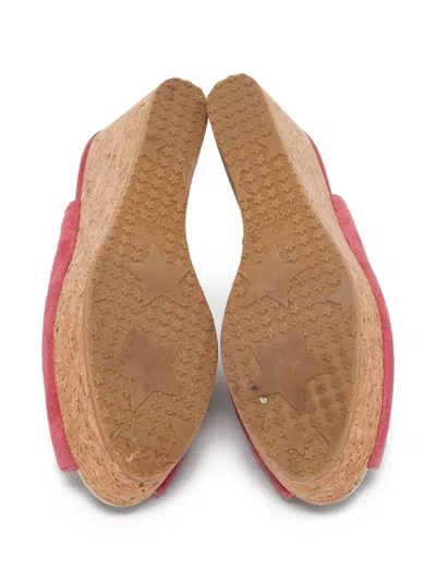 Pre-owned Jimmy Choo 125mm Suede Wedge Sandals In Pink