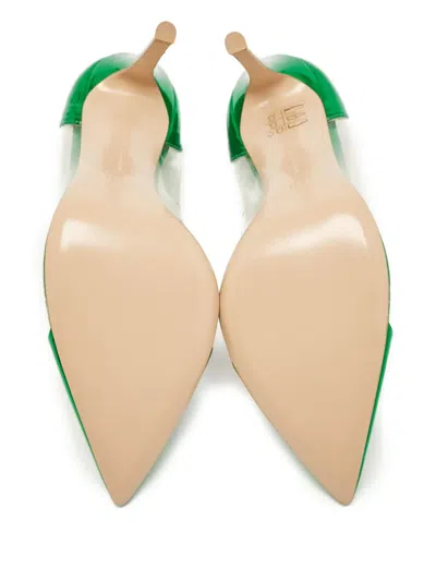 Pre-owned Gianvito Rossi  105mm Plexi Transparent-panelled Stiletto Pumps In Green