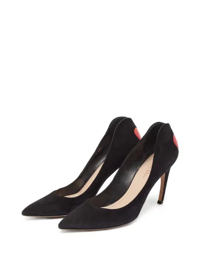 Pre-owned Dior 85mm Heart-motif Heeled Pumps In Black