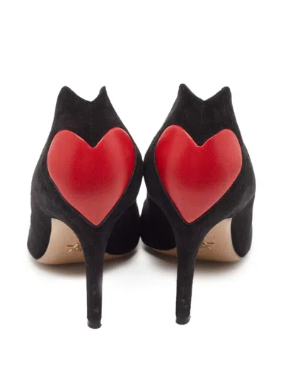 Pre-owned Dior 85mm Heart-motif Heeled Pumps In Black