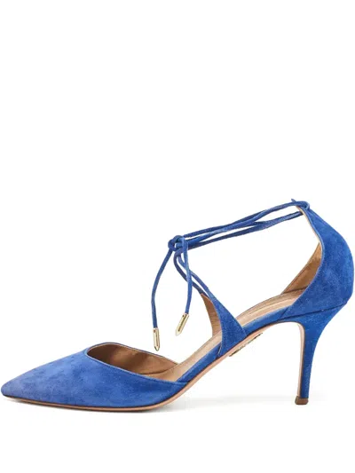 Pre-owned Aquazzura  80mm Matilde Lace-up Pointed-toe Pumps