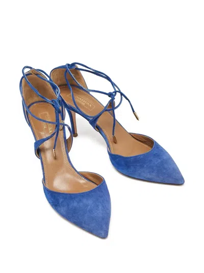 Pre-owned Aquazzura  80mm Matilde Lace-up Pointed-toe Pumps