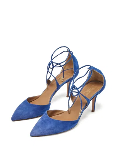 Pre-owned Aquazzura  80mm Matilde Lace-up Pointed-toe Pumps