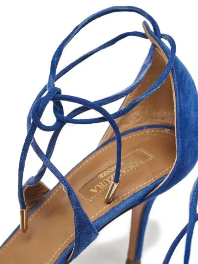 Pre-owned Aquazzura  80mm Matilde Lace-up Pointed-toe Pumps