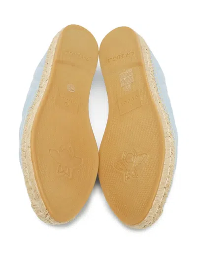 Pre-owned Gucci Double G Logo Loafers In Blue