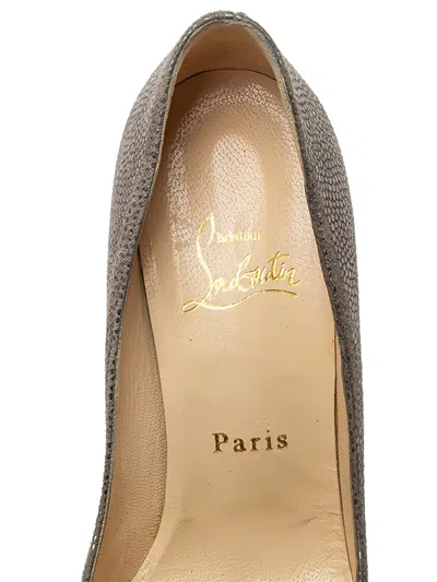 Pre-owned Christian Louboutin 13mm Panelled Platform Pumps In Brown