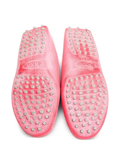 Pre-owned Tod's Vintage  Leather Loafers In Pink