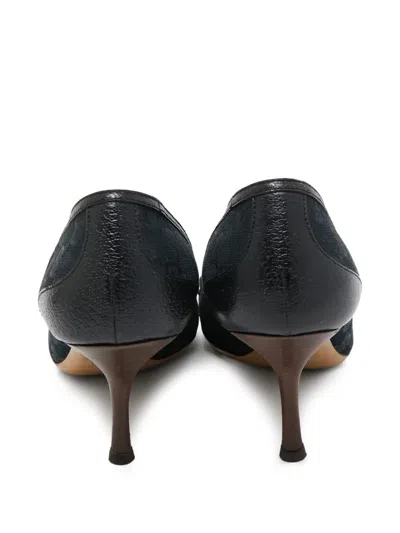 Pre-owned Gucci 110mm Bamboo-detail Pumps In Black
