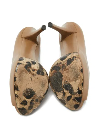 Pre-owned Dolce & Gabbana 130mm Leather Pumps In Brown